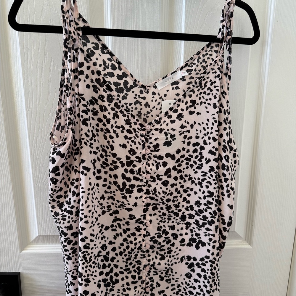 Lush Pink and Black Spotted Camisole